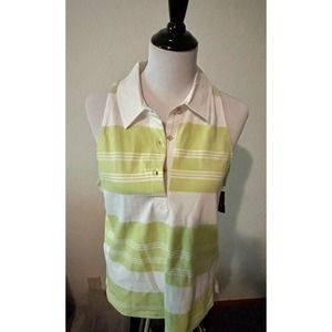 Anthropologie Maeve Maeve Rugby Polo Tank Women L Collared Sleeveless Shirt